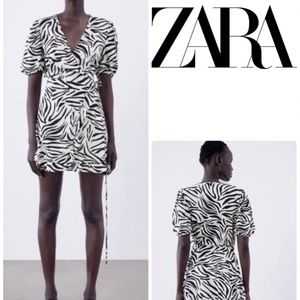 🦓 Zebra Print Wrap Dress